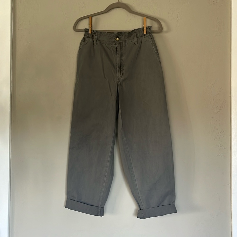 SUNDANCE June Pants SZ S 100% CTN elastic waist side & back pockets zip front